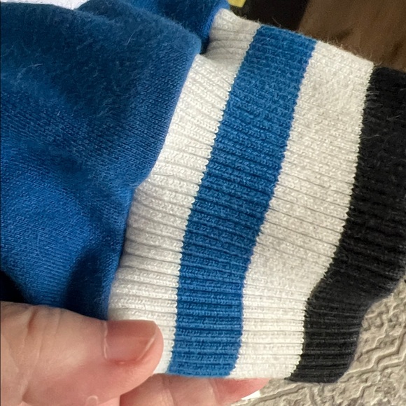 Adidas white blue black sweatshirt cotton blend Run Baggy sweat size Large - Picture 8 of 11